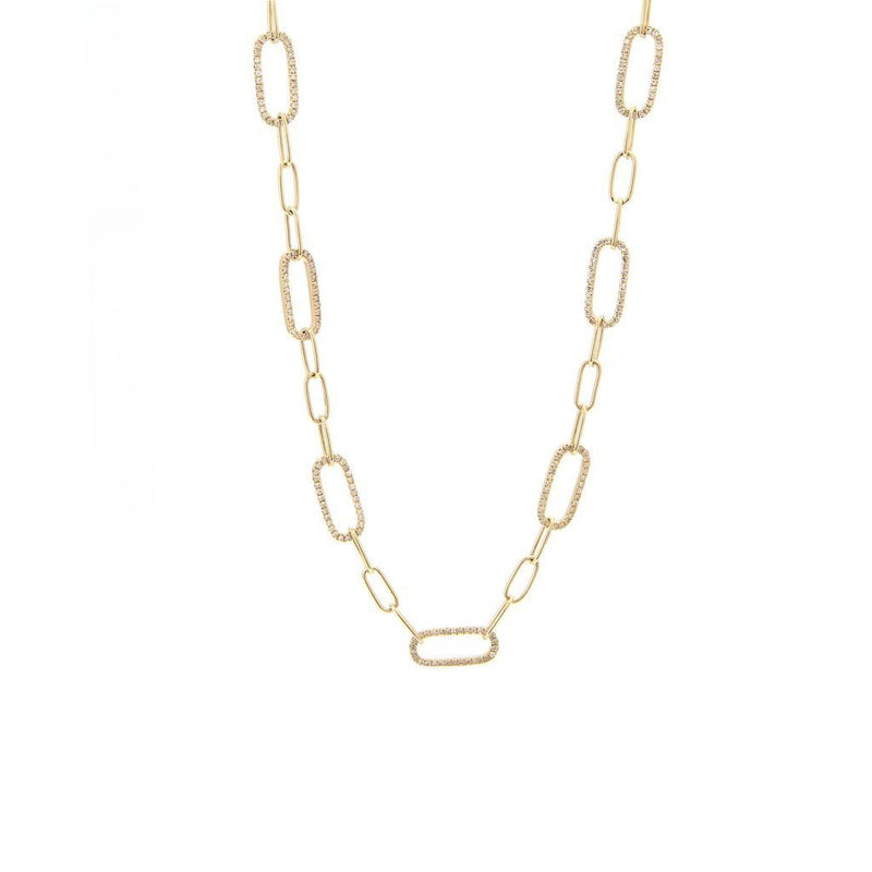 14K Yellow Gold Fashion Single Micro Pave Diamond Necklace Birmingham Jewelry Necklace Birmingham Jewelry 