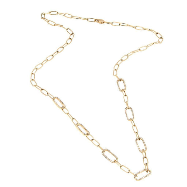 14K Yellow Gold Fashion Single Micro Pave Diamond Necklace Birmingham Jewelry Necklace Birmingham Jewelry 