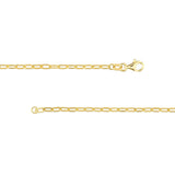 Birmingham Jewelry - 14K Yellow Gold Fluted Diamond Frame Key Pendant on Paper Clip Chain - Birmingham Jewelry