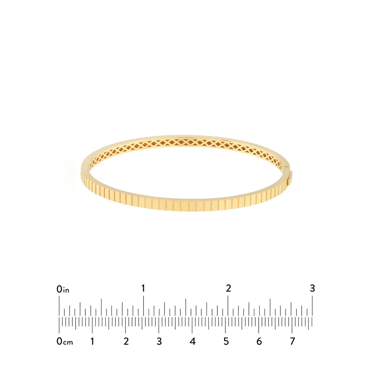 Birmingham Jewelry - 14K Yellow Gold Fluted Hinge Weave Bangle Bracelet - Birmingham Jewelry