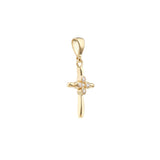 Birmingham Jewelry - 14K Yellow Gold Four CZ Polished Mini Cross Pendant - Birmingham Jewelry