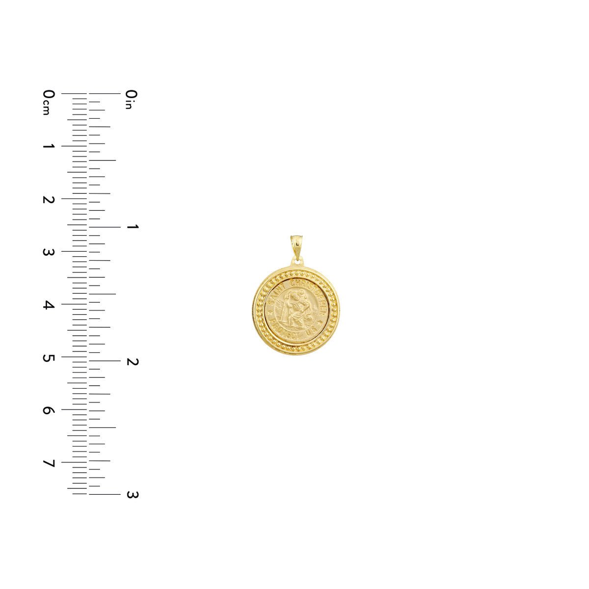Birmingham Jewelry - 14K Yellow Gold Framed St Christopher Medal - Birmingham Jewelry