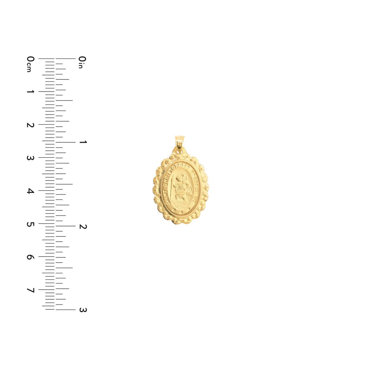 Birmingham Jewelry - 14K Yellow Gold Framed St. Christopher Medal - Birmingham Jewelry