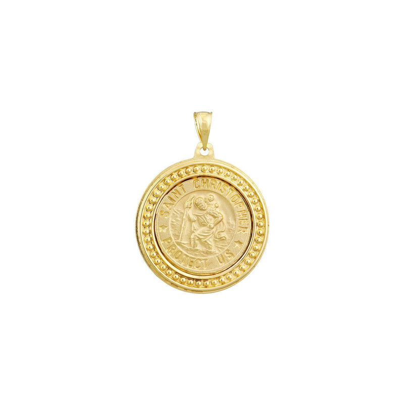 Birmingham Jewelry - 14K Yellow Gold Framed St Christopher Medal - Birmingham Jewelry