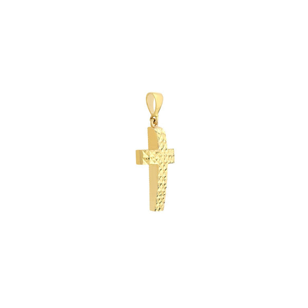 Birmingham Jewelry - 14K Yellow Gold Full Diamond Cut 3D Cross Pendant - Birmingham Jewelry