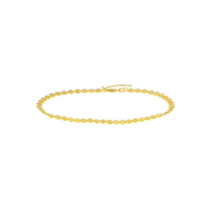 Birmingham Jewelry - 14K Yellow Gold Full Disc Anklet - Birmingham Jewelry
