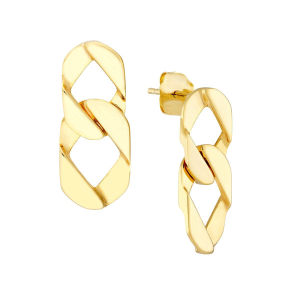 Birmingham Jewelry - 14K Yellow Gold Graduated Chain Link Earrings - Birmingham Jewelry