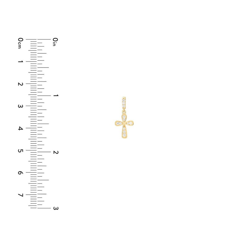 Birmingham Jewelry - 14K Yellow Gold Graduating Mini CZ Cross Pendant - Birmingham Jewelry