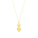 Birmingham Jewelry - 14K Yellow Gold Graduating Triple Heart Adjustable Necklace - Birmingham Jewelry