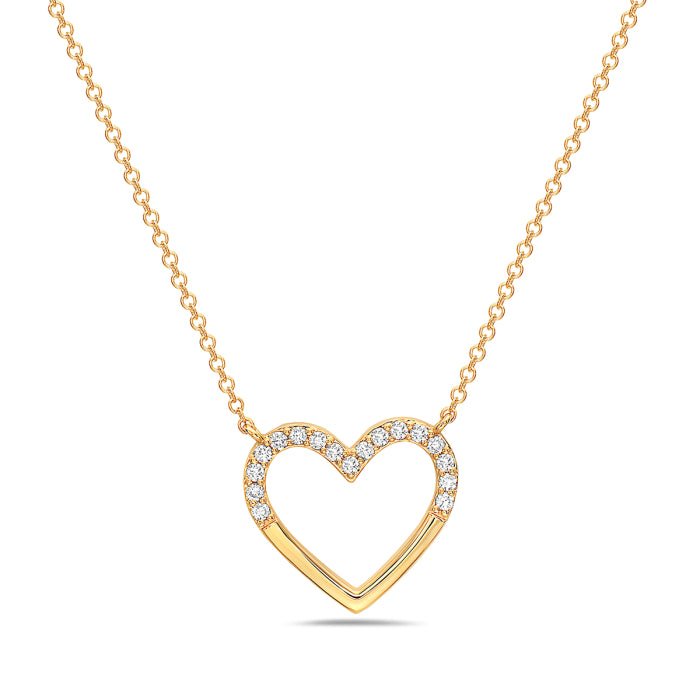 14K Yellow Gold Heart Diamond Necklace Birmingham Jewelry Necklace Birmingham Jewelry 