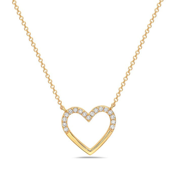 14K Yellow Gold Heart Diamond Necklace Birmingham Jewelry Necklace Birmingham Jewelry 