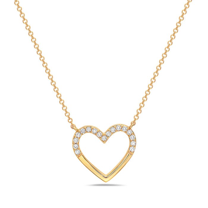 14K Yellow Gold Heart Diamond Necklace Birmingham Jewelry Necklace Birmingham Jewelry 