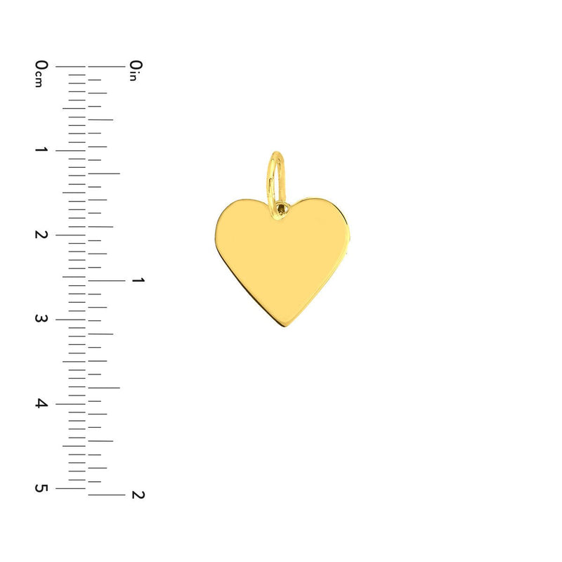 Birmingham Jewelry - 14K Yellow Gold Heart Engravable Charm - Birmingham Jewelry