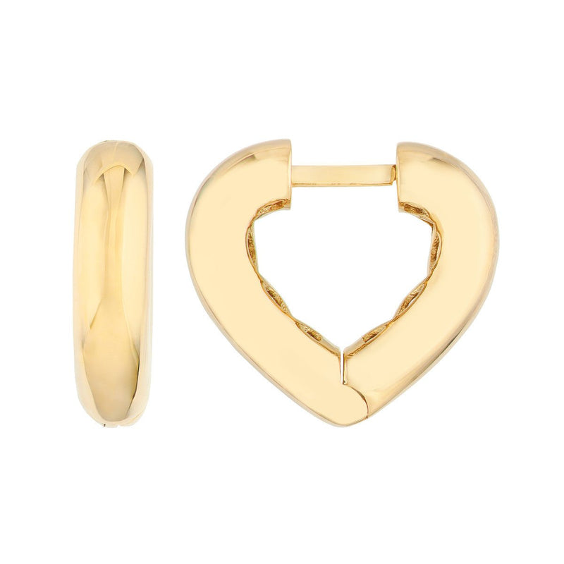 Birmingham Jewelry - 14K Yellow Gold Heart Huggie Earrings - Birmingham Jewelry
