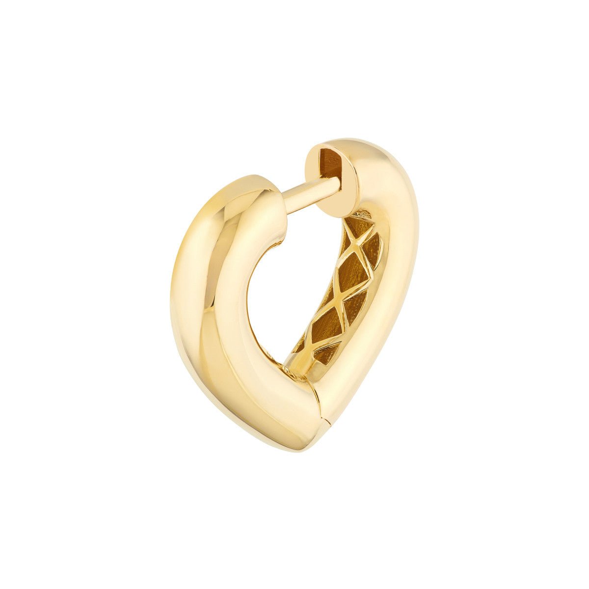 Birmingham Jewelry - 14K Yellow Gold Heart Huggie Earrings - Birmingham Jewelry