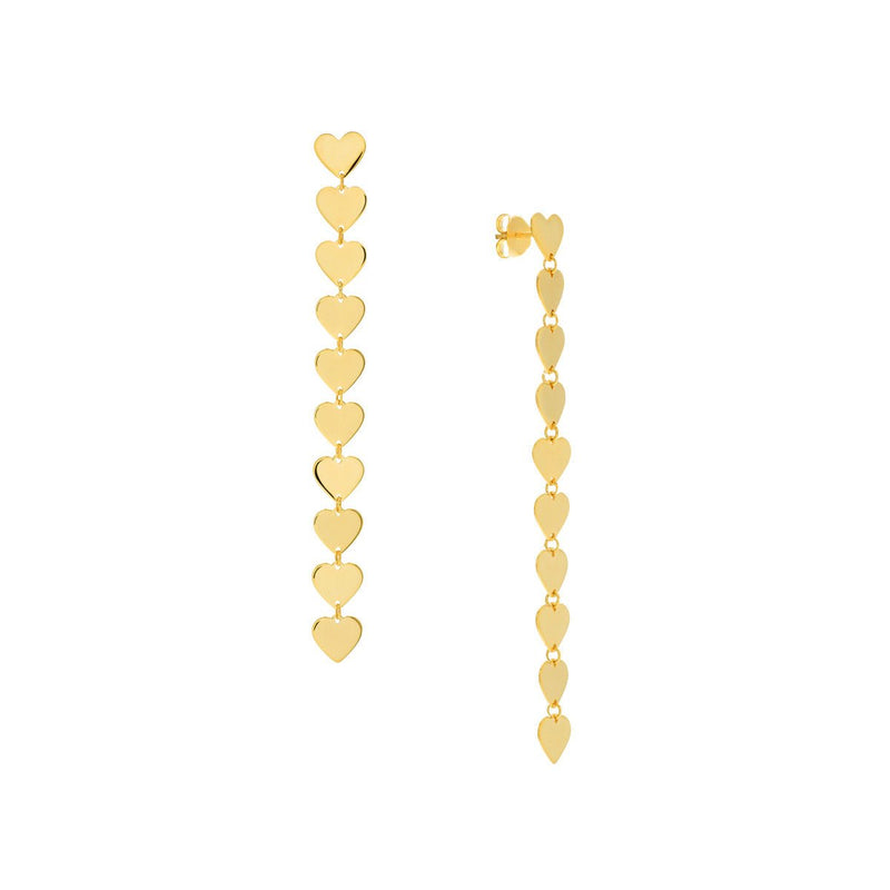 Birmingham Jewelry - 14K Yellow Gold Heart-Link Chain Earrings - Birmingham Jewelry