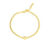 Birmingham Jewelry - 14K Yellow Gold Heart on Curb Chain Adjustable Bracelet - Birmingham Jewelry