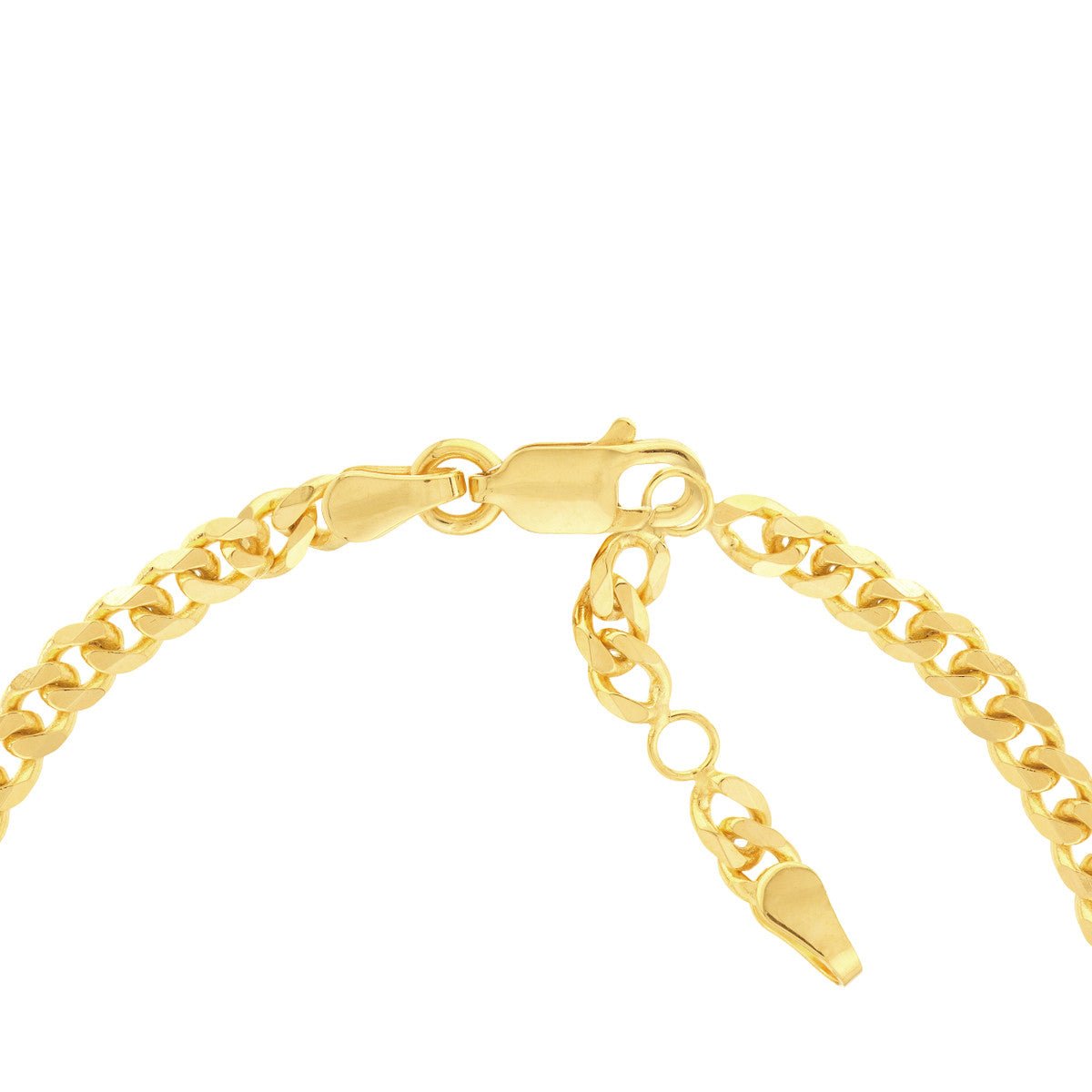 Birmingham Jewelry - 14K Yellow Gold Heart on Curb Chain Adjustable Bracelet - Birmingham Jewelry