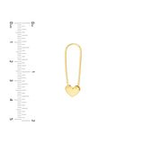 Birmingham Jewelry - 14K Yellow Gold Heart Safety Pin Hoop Earrings - Birmingham Jewelry