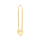 Birmingham Jewelry - 14K Yellow Gold Heart Safety Pin Hoop Earrings - Birmingham Jewelry