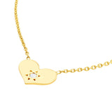 Birmingham Jewelry - 14K Yellow Gold Heart with Diamond Adjustable Necklace - Birmingham Jewelry