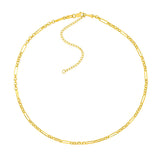 Birmingham Jewelry - 14K Yellow Gold Hollow 6+1 Rolo Adjustable Choker - Birmingham Jewelry