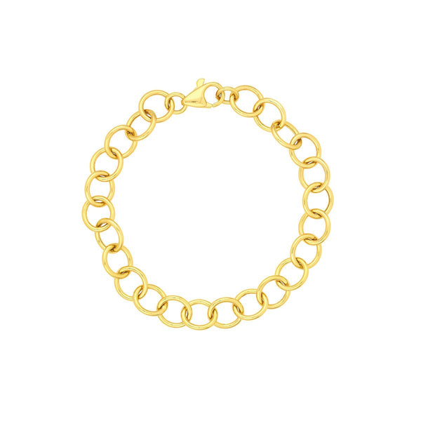 Birmingham Jewelry - 14K Yellow Gold Hollow Rounded Wire Link Bracelet - Birmingham Jewelry