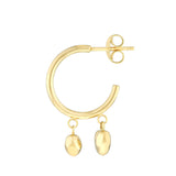 Birmingham Jewelry - 14K Yellow Gold Hoop Earrings with Puffy Heart Dangles - Birmingham Jewelry