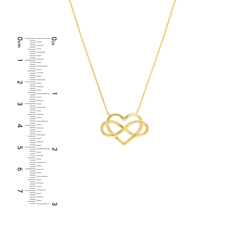 Birmingham Jewelry - 14K Yellow Gold Infinity Open Heart Pendant Necklace - Birmingham Jewelry