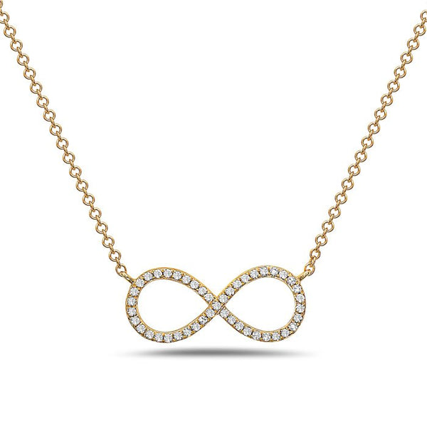 14K Yellow Gold Infinity Symbol Diamond Necklace Birmingham Jewelry Necklace Birmingham Jewelry 