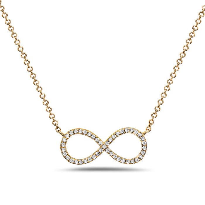 14K Yellow Gold Infinity Symbol Diamond Necklace Birmingham Jewelry Necklace Birmingham Jewelry 