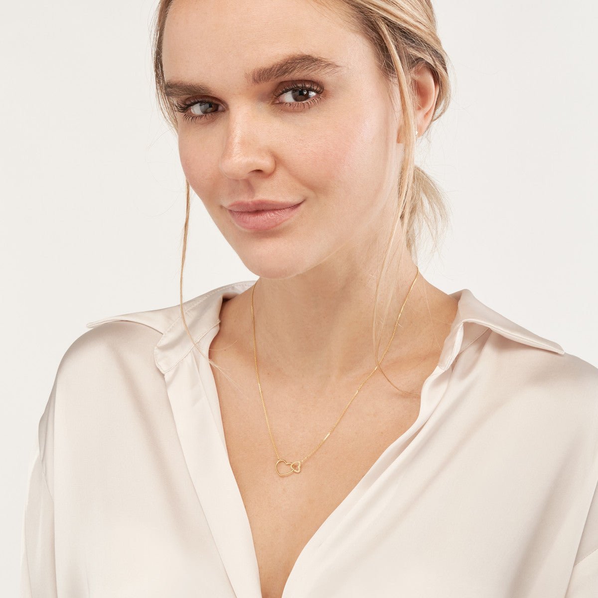 Birmingham Jewelry - 14K Yellow Gold Interlocked Open Hearts Necklace - Birmingham Jewelry