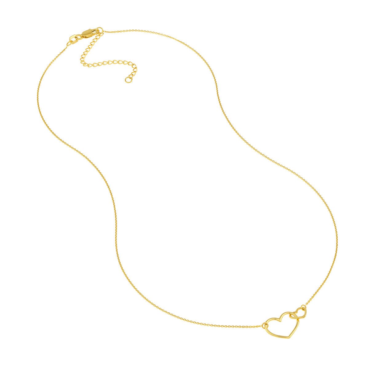 Birmingham Jewelry - 14K Yellow Gold Interlocked Open Hearts Necklace - Birmingham Jewelry