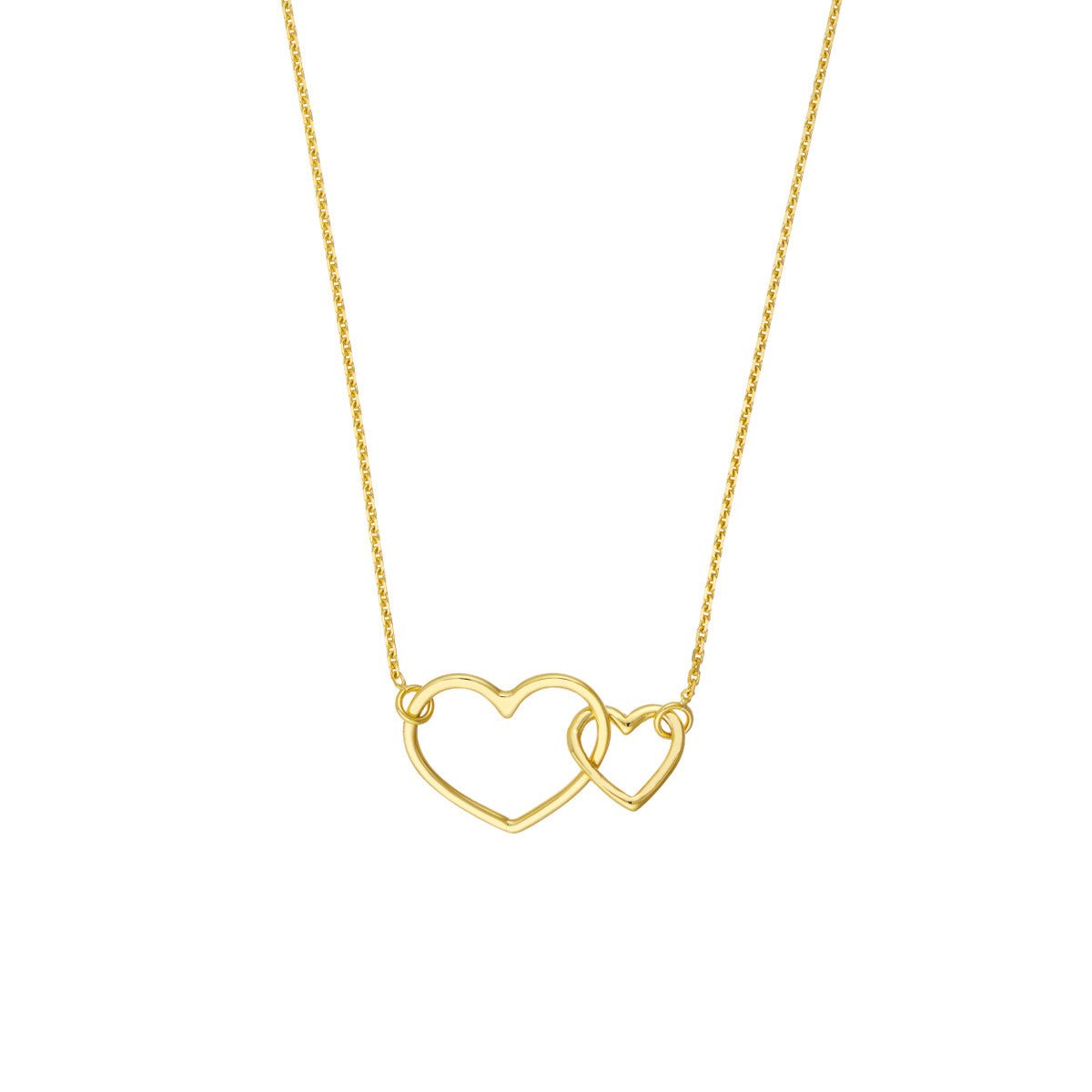 Birmingham Jewelry - 14K Yellow Gold Interlocked Open Hearts Necklace - Birmingham Jewelry