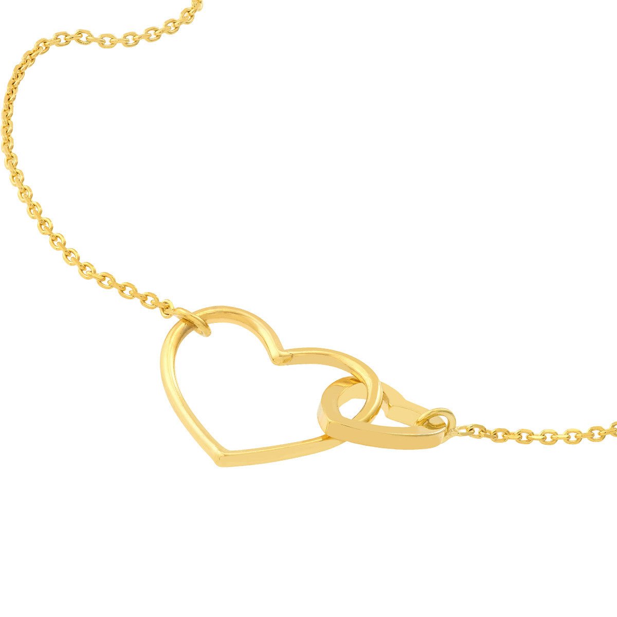 Birmingham Jewelry - 14K Yellow Gold Interlocked Open Hearts Necklace - Birmingham Jewelry