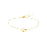 Birmingham Jewelry - 14K Yellow Gold Intertwined Circles Adjustable Anklet - Birmingham Jewelry