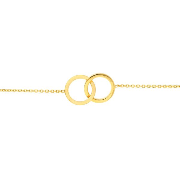 Birmingham Jewelry - 14K Yellow Gold Intertwined Circles Adjustable Anklet - Birmingham Jewelry
