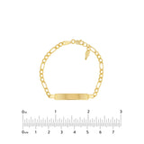 Birmingham Jewelry - 14K Yellow Gold Kid's Initial ID Bracelet on Figaro Chain - Birmingham Jewelry
