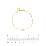 Birmingham Jewelry - 14K Yellow Gold Kid's Paper Clip Chain Bracelet with Cat - Birmingham Jewelry