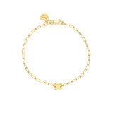 Birmingham Jewelry - 14K Yellow Gold Kid's Paper Clip Chain Bracelet with Cat - Birmingham Jewelry