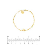 Birmingham Jewelry - 14K Yellow Gold Kid's Paper Clip Chain Bracelet with Crown - Birmingham Jewelry