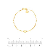 Birmingham Jewelry - 14K Yellow Gold Kid's Paper Clip Chain Bracelet with Heart - Birmingham Jewelry