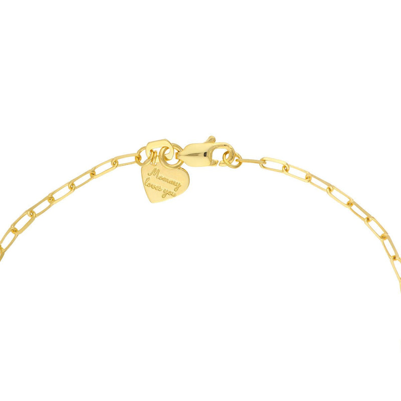 Birmingham Jewelry - 14K Yellow Gold Kid's Paper Clip Chain Bracelet with Oval - Birmingham Jewelry