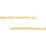 Birmingham Jewelry - 14K Yellow Gold Knife Edge Oval Link Bracelet with Heart Lock - Birmingham Jewelry