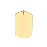 Birmingham Jewelry - 14K Yellow Gold Large Engravable Dog Tag Pendant - Birmingham Jewelry