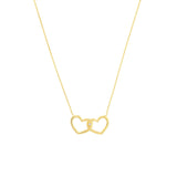 Birmingham Jewelry - 14K Yellow Gold Linked Open Hearts Adjustable Necklace - Birmingham Jewelry
