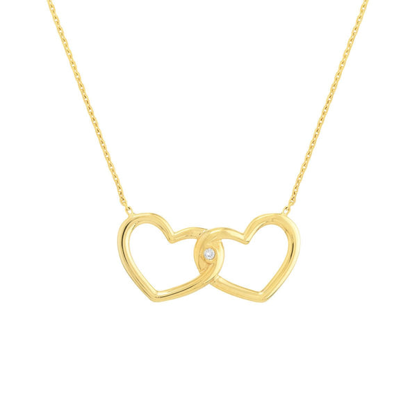 Birmingham Jewelry - 14K Yellow Gold Linked Open Hearts Adjustable Necklace - Birmingham Jewelry
