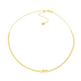 Birmingham Jewelry - 14K Yellow Gold Love Plate on Open Curb Chain Choker - Birmingham Jewelry