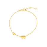 Birmingham Jewelry - 14K Yellow Gold Mama Bear & Puffed Heart Bracelet - Birmingham Jewelry