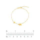 Birmingham Jewelry - 14K Yellow Gold Mama Bear & Puffed Heart Bracelet - Birmingham Jewelry